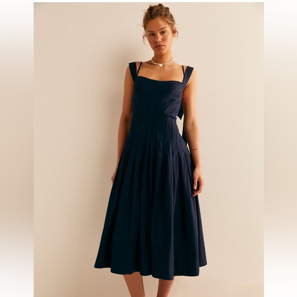 Free People Kinney Midi Black Dress